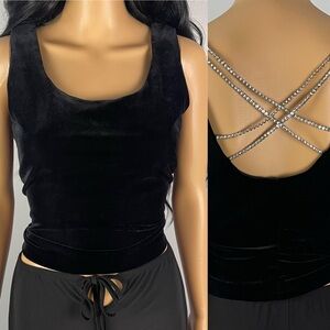 Rhinestone Velvet Top